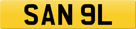 SAN 9L private number plate